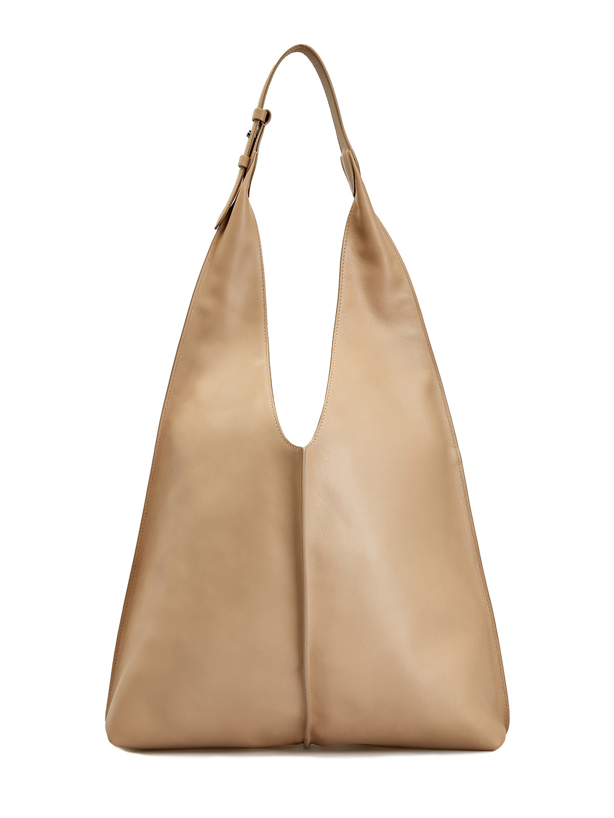 Объемная сумка-тоут из мягкой кожи с ювелирной цепочкой Мониль BRUNELLO CUCINELLI, цвет бежевый, размер 40;42;44 - фото 1